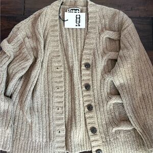 Elegant Beige Cardigan Sweater